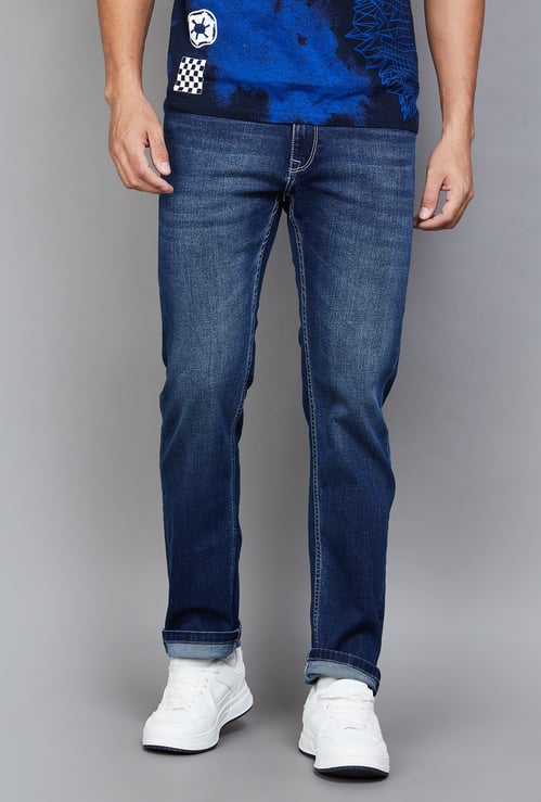 CELIO Washed Regular Straight Jeans