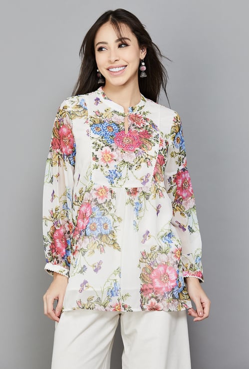 W Floral Print Ethnic Top