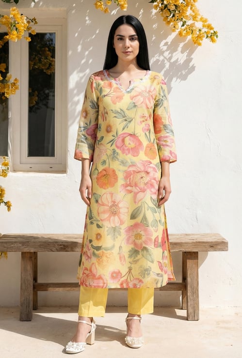W Floral Print Straight Kurta