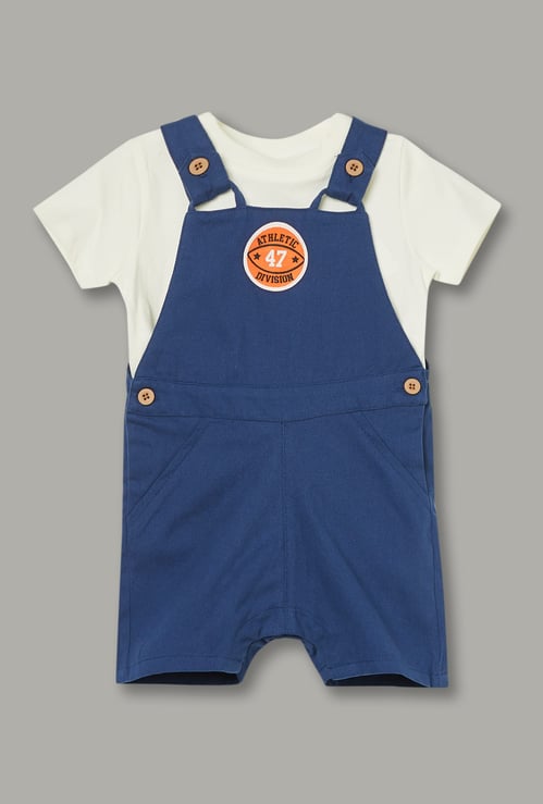 FS MINI KLUB Boys Applique Dungarees with T-shirt
