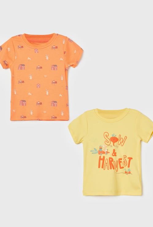 FS MINI KLUB Boys Printed T-shirt - Pack of 2