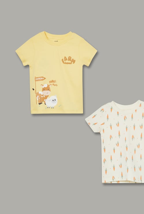FS MINI KLUB Boys Printed T-shirt - Pack of 2