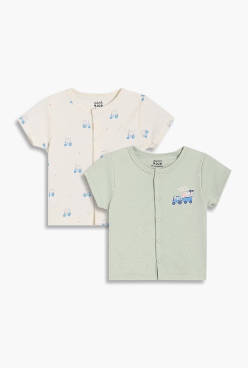 FS MINI KLUB Boys Printed T-shirt - Pack of 2