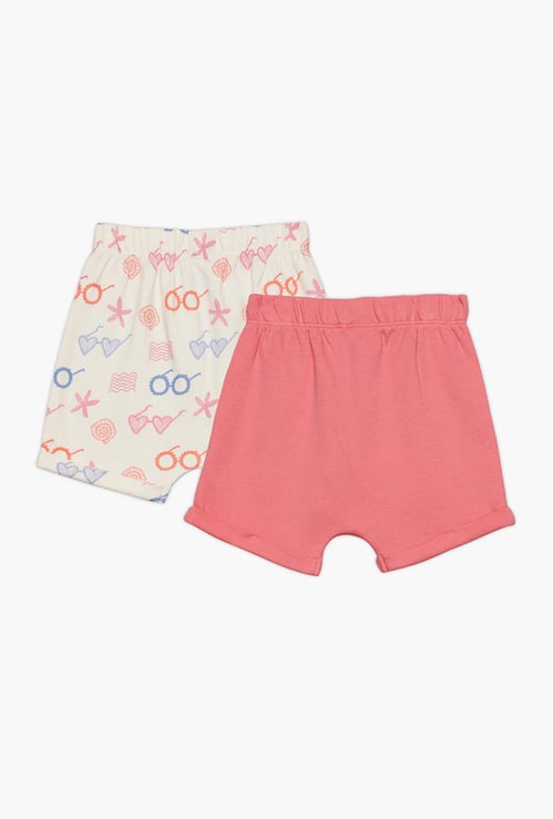 FS MINI KLUB Girls Assorted Shorts - Pack of 2