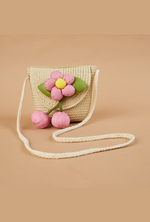 FRAME FOREVER Floral Applique Sling Bag