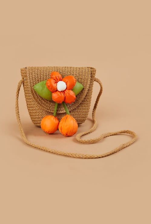 FRAME FOREVER Floral Applique Sling Bag