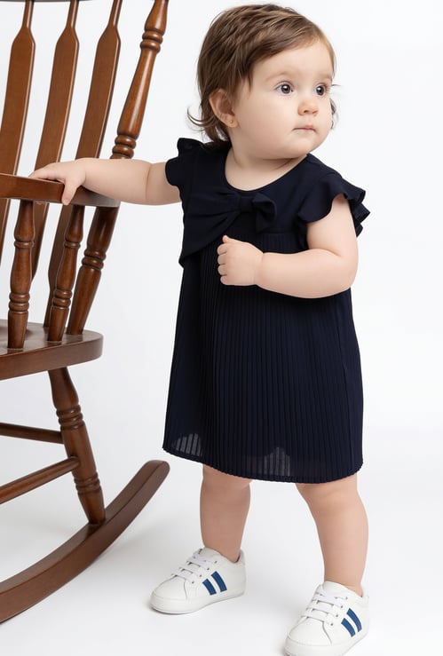 FAME FOREVER Girls Solid Pleated Dress