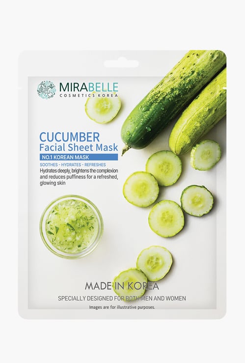 MIRABELLE Cucumber Facial Sheet Mask - 25ml