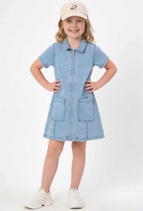 FAME FOREVER Girls Denim Dress