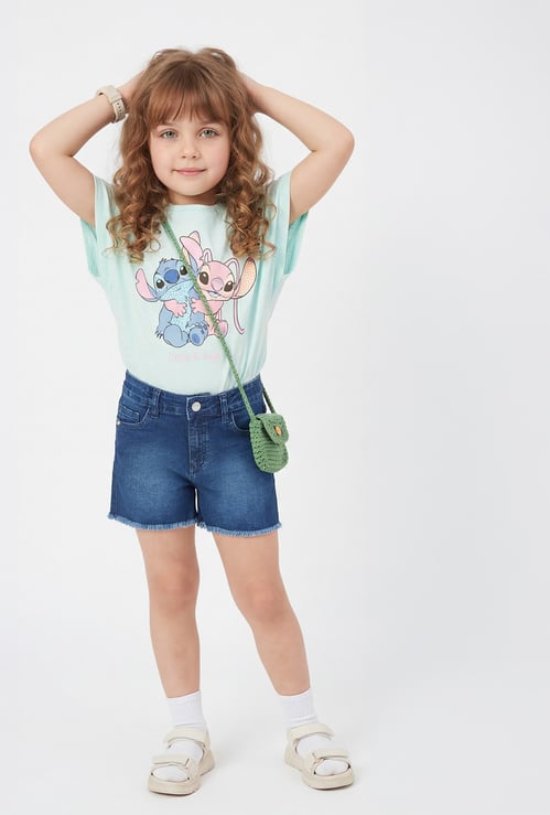 FAME FOREVER Girls Solid Denim Shorts