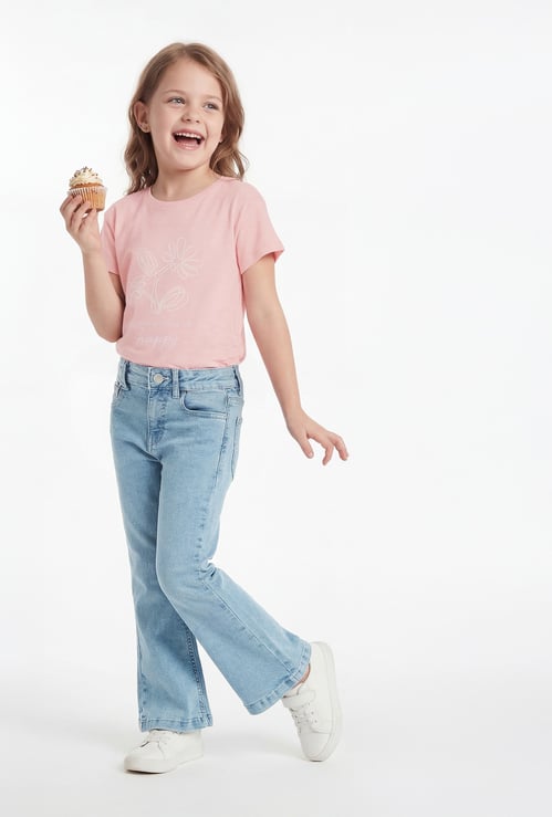 FAME FOREVER Girls Solid Mid-Rise Jeans