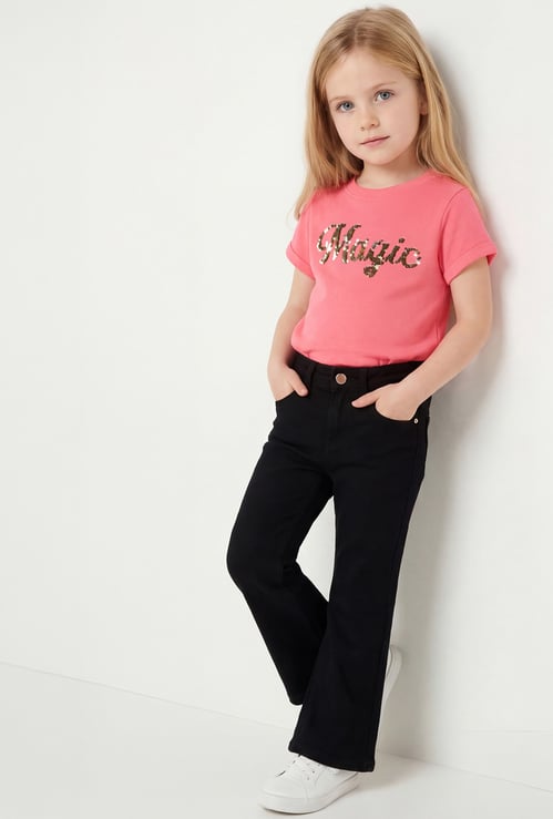 FAME FOREVER Girls Solid Mid-Rise Jeans