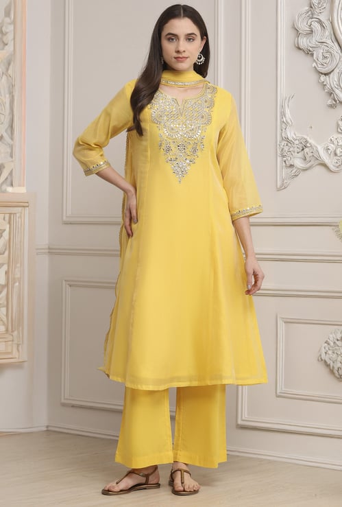 BIBA Embroidered Kurta Set