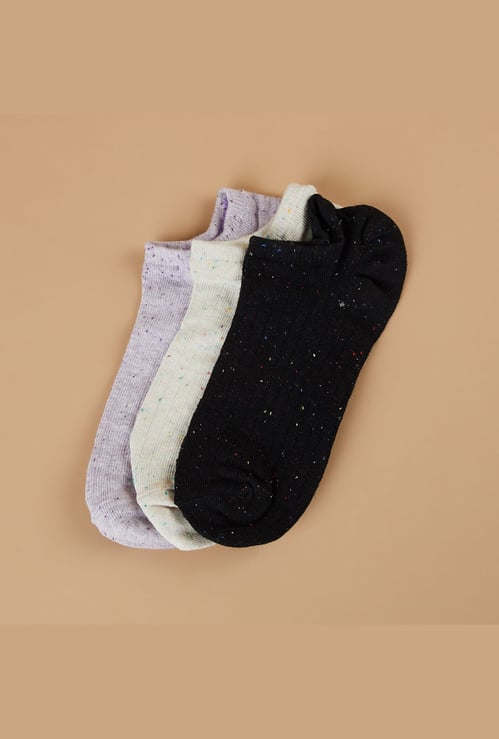 Ginger Solid Ankle Length Socks - Pack of 3