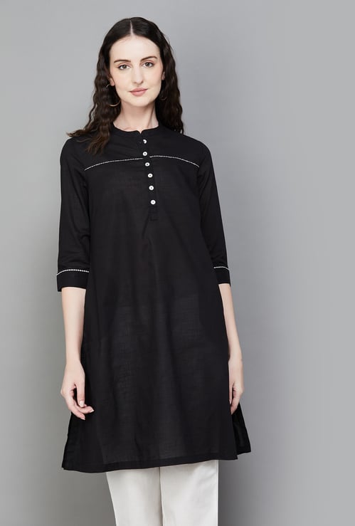 BIBA Solid Straight Kurta
