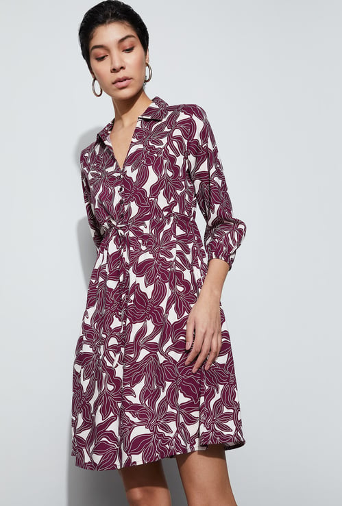 FAME FOREVER Printed Shirt Dress