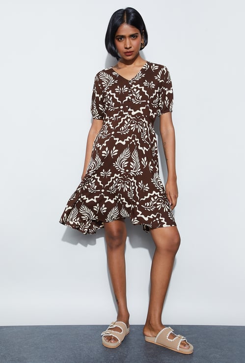 FAME FOREVER Printed Mini Dress