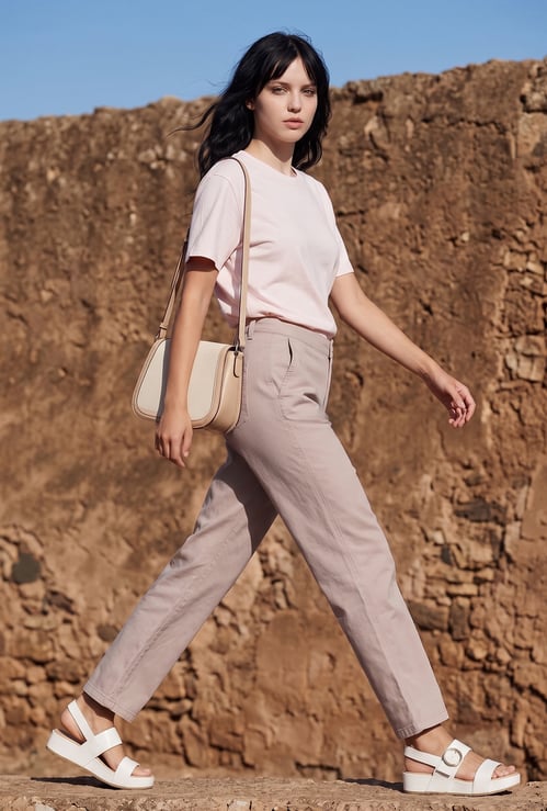 FAME FOREVER Solid Flat Front Trousers
