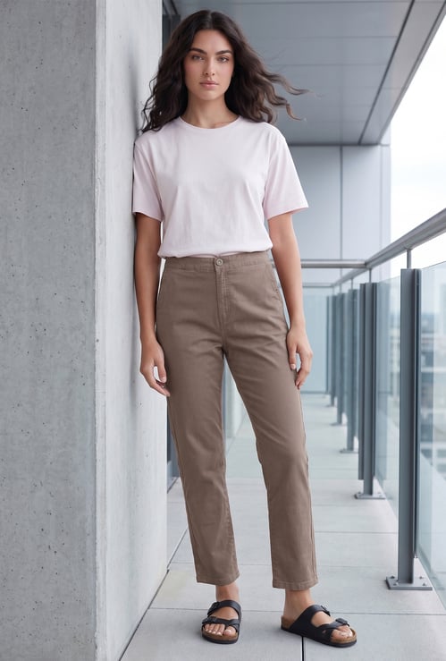FAME FOREVER Flat Front Trousers