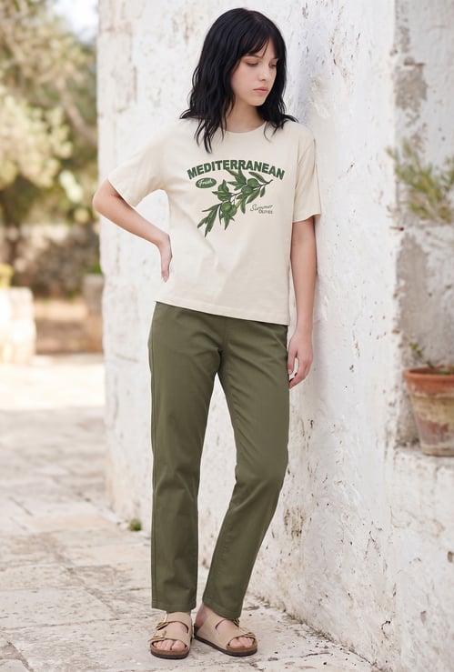 FAME FOREVER  Solid Mid-Rise Pants