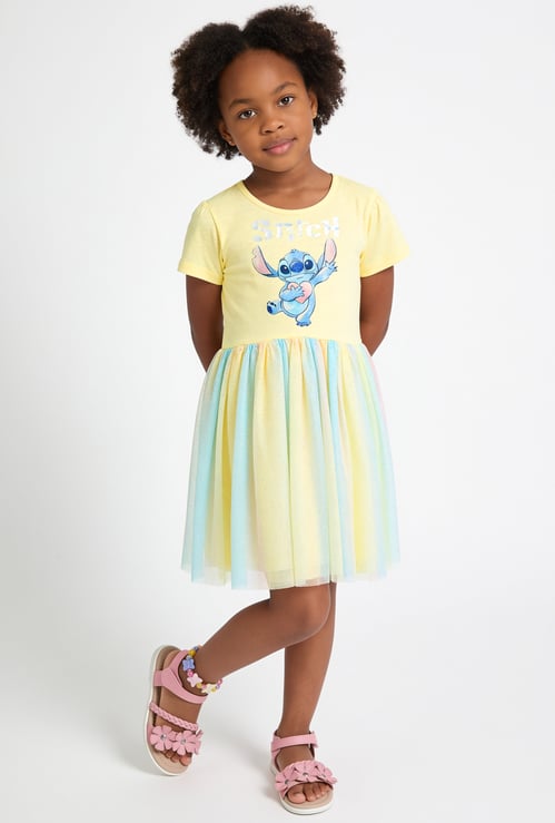 FAME FOREVER Girls Stitch Character Embellished Dress