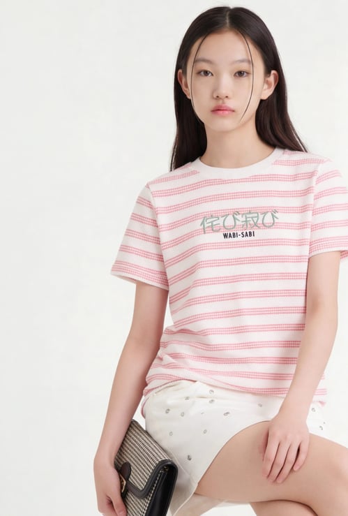 FAME FOREVER Girls Striped T-shirt