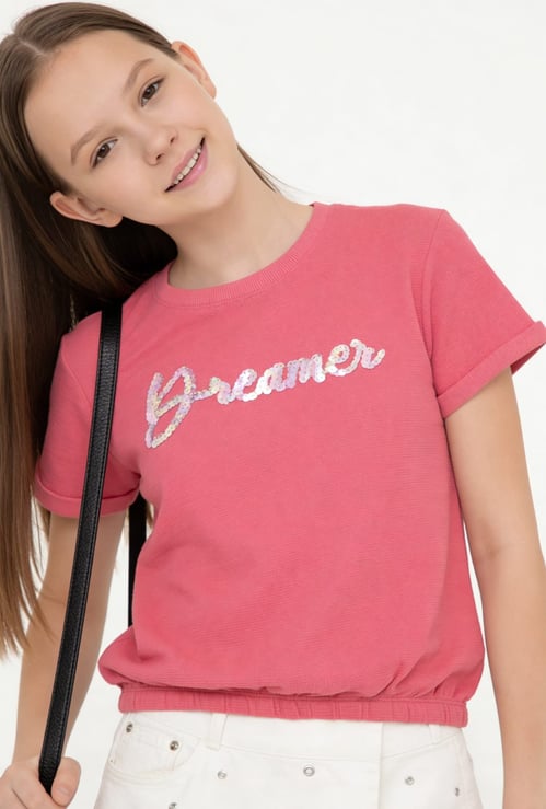 FAME FOREVER Girls Sequined Top