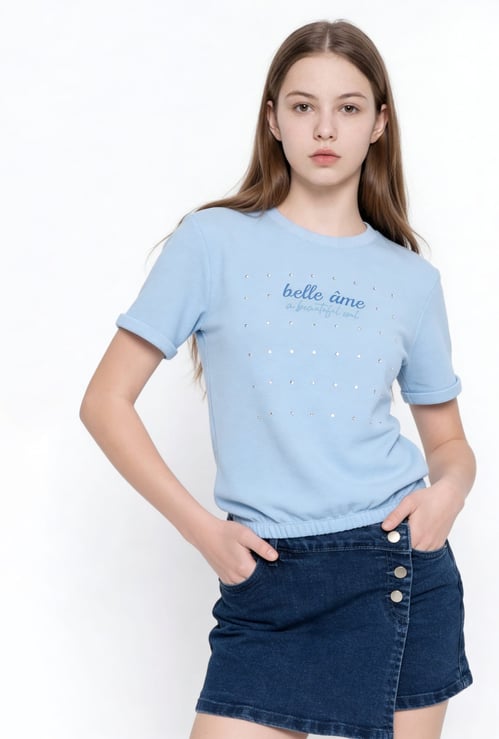 FAME FOREVER Girls Embellished T-shirt