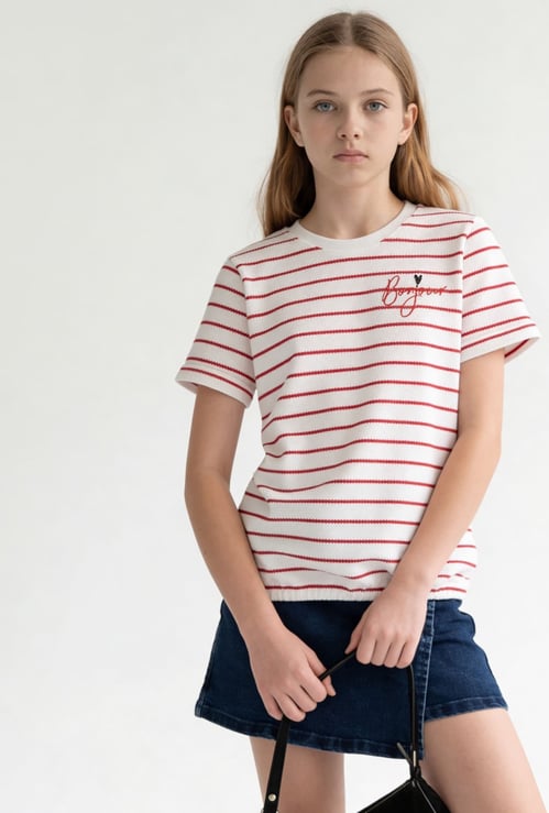 FAME FOREVER Girls Striped T-shirt