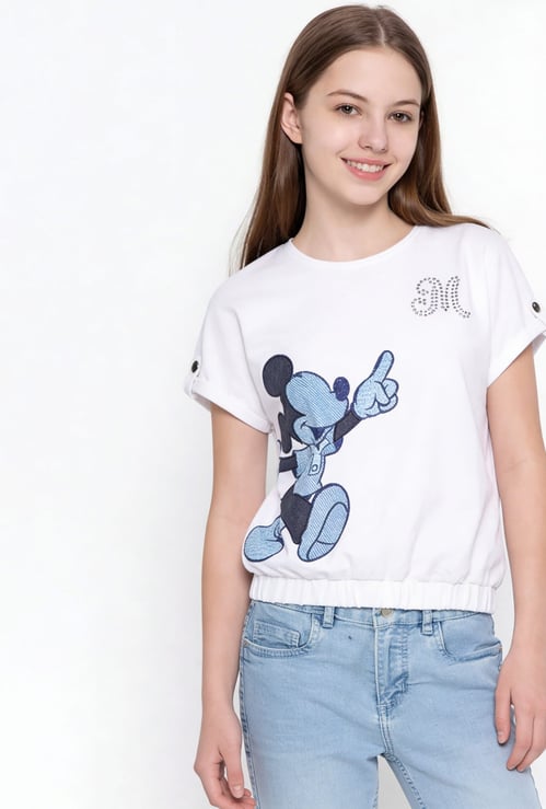 FAME FOREVER Girls Mickey Mouse T-shirt