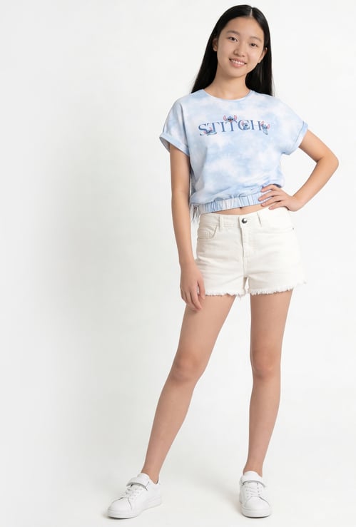 FAME FOREVER Girls Solid Denim Shorts