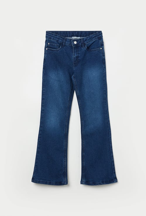 FAME FOREVER Girls Washed Mid-Rise Jeans