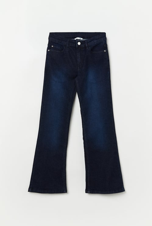 FAME FOREVER Girls Washed Mid-Rise Jeans