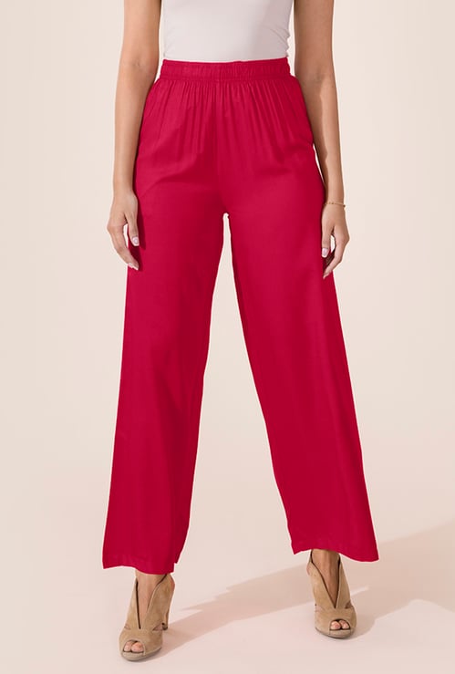 GO COLORS Solid Palazzos
