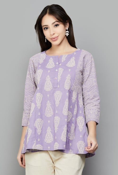 SPAN Paisley Print Flared Kurti