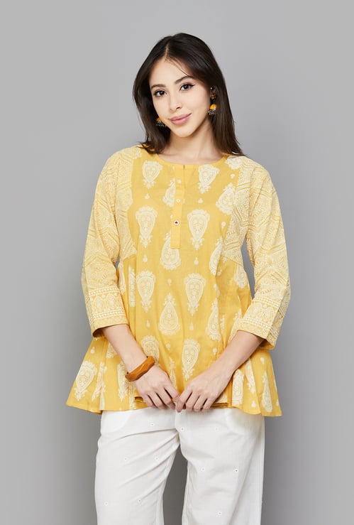 SPAN Paisley Print Flared Kurti