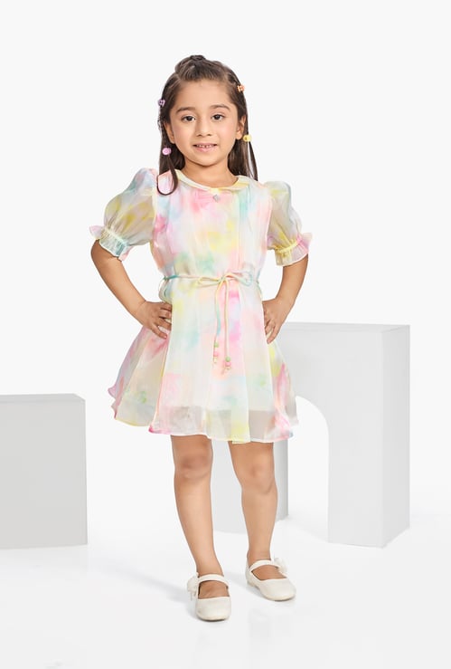 PEPPERMINT Girls Printed Fit & Flare Mini Dress