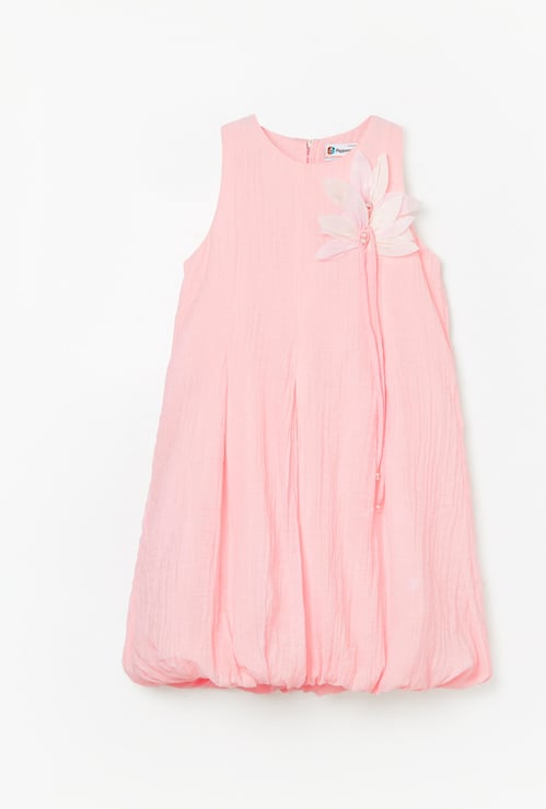 PEPPERMINT Girls Floral Accent Fit & Flare Dress