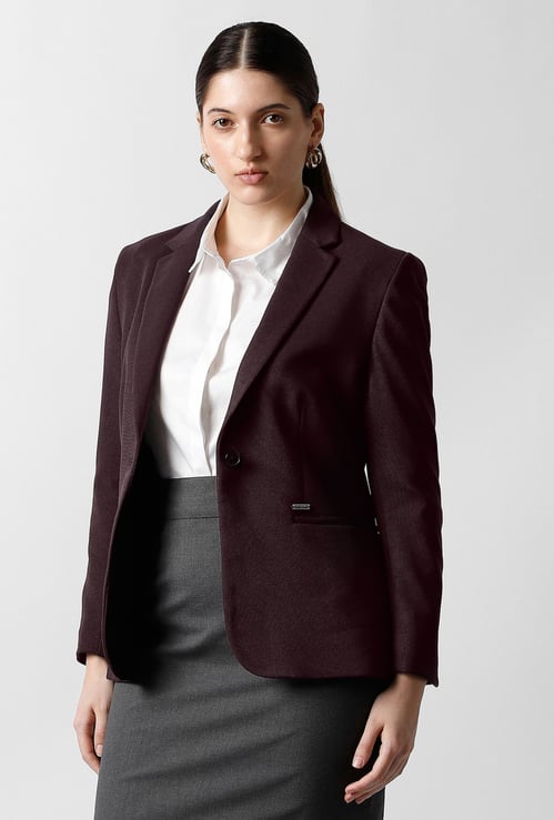 VAN HEUSEN Solid Regular Fit Blazer