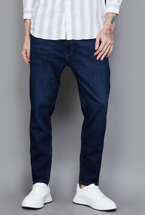 FLYING MACHINE Solid Mid-Rise Mankle Jeans (Slim Tapered)