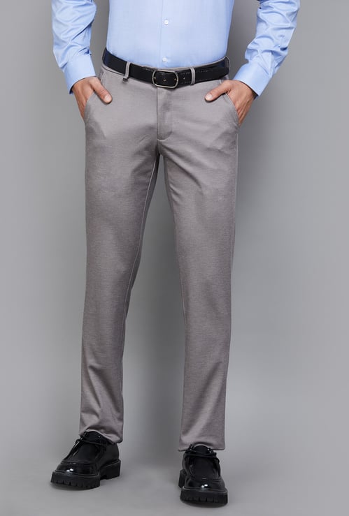 VAN HEUSEN Solid Super Slim Fit Formal Trousers