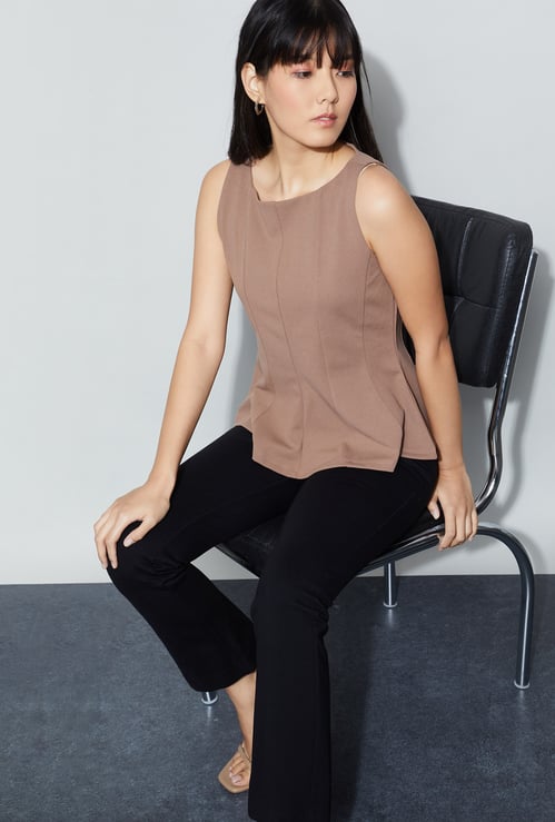 CODE Panelled Peplum Top