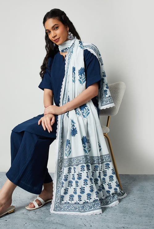 MELANGE Floral Print Dupatta
