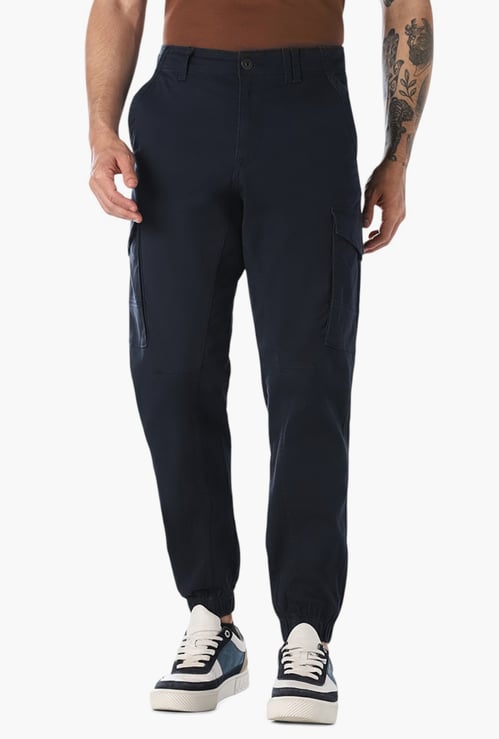 JACK & JONES Solid Regular Fit Regular Cargos