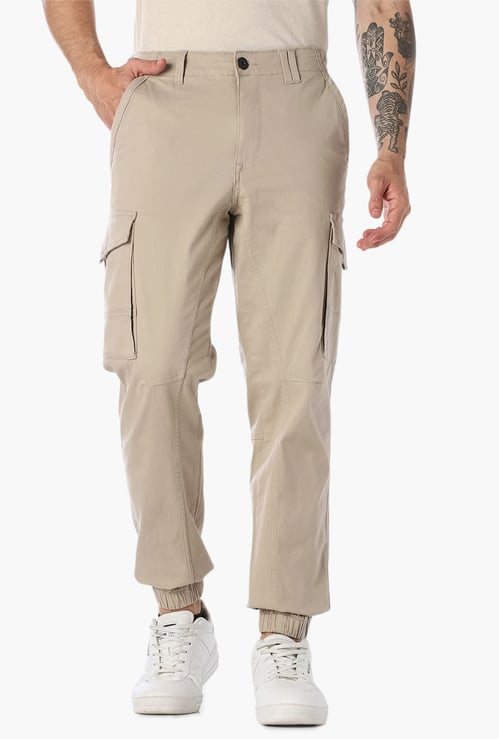 JACK & JONES Solid Regular Fit Cargos