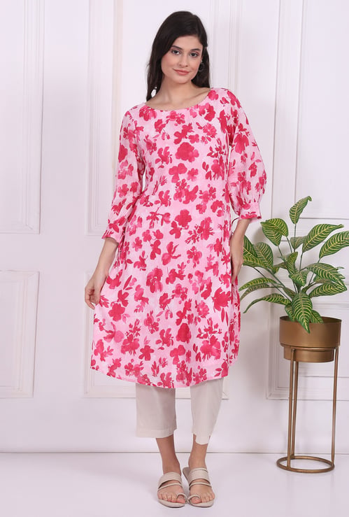 W Floral Print A-Line Kurta