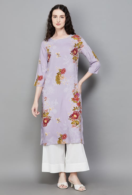 W Floral Print Straight Kurta