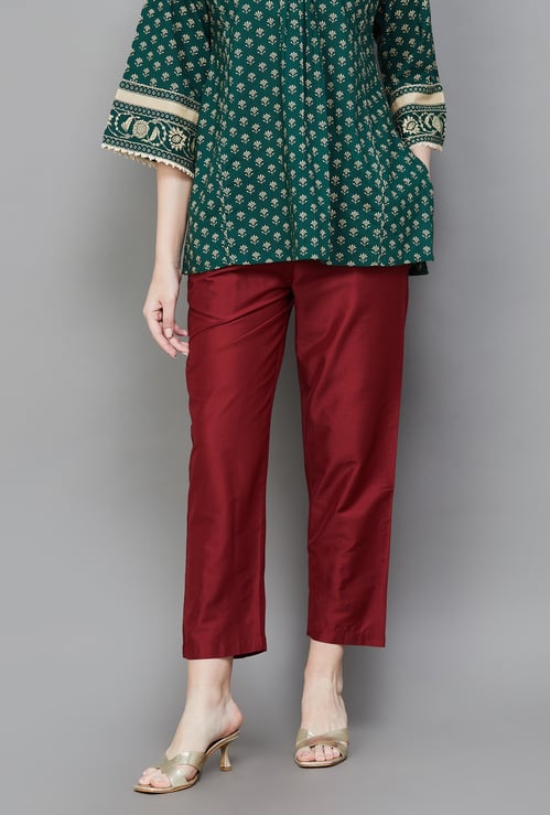 W Solid Straight Pants