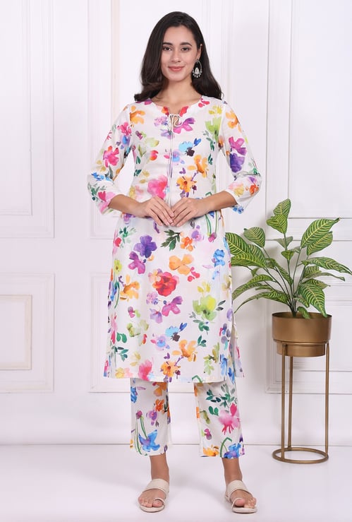 W Floral Print Kurta Set