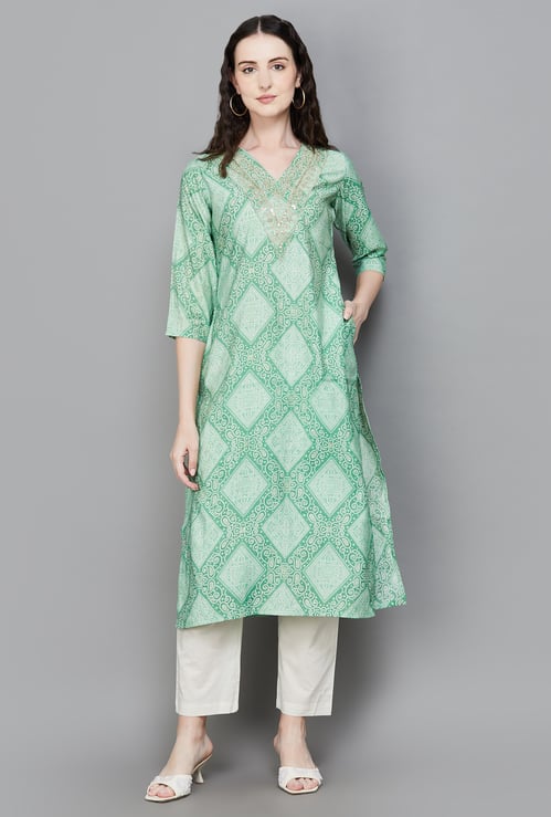 LIBAS Bandhani Print Straight Kurta